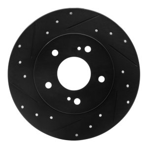 Infiniti I30 Brake Rotor (1) - Rear Left - R1 Concepts - Drilled & Slotted - Black - `94-`04